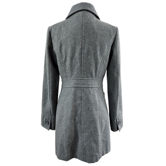 Tulle Anthropologie Gray Wool Blend Peacoat Pockets Classic Preppy Academia - Picture 2 of 15